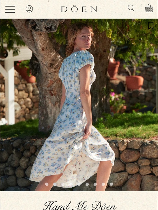 Doen Dresses & Skirts - NWOT Doen Florencia Silk Midi Cottagecore Dress In Romantic Blue Floral Medium